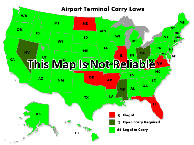 Missouri Open Carry Map Airport Terminal Carry Maps Aren't Always Reliable, And Could Get You  Arrested – Concealed Nation